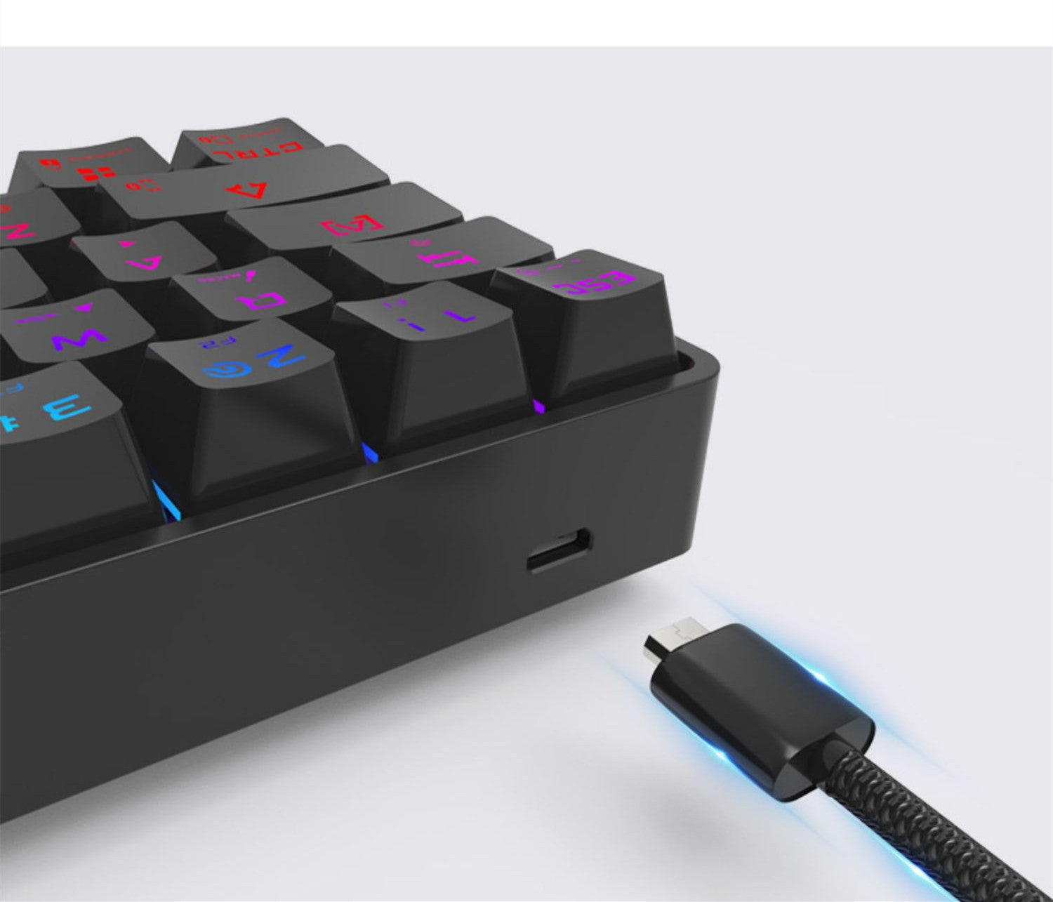 Tastatur Draufsicht mit bunten Tasten