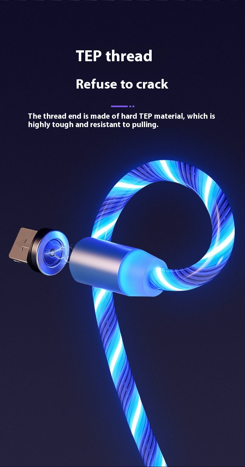 Magnetisches 3-in-1 Ladekabel mit Leuchtstreifen