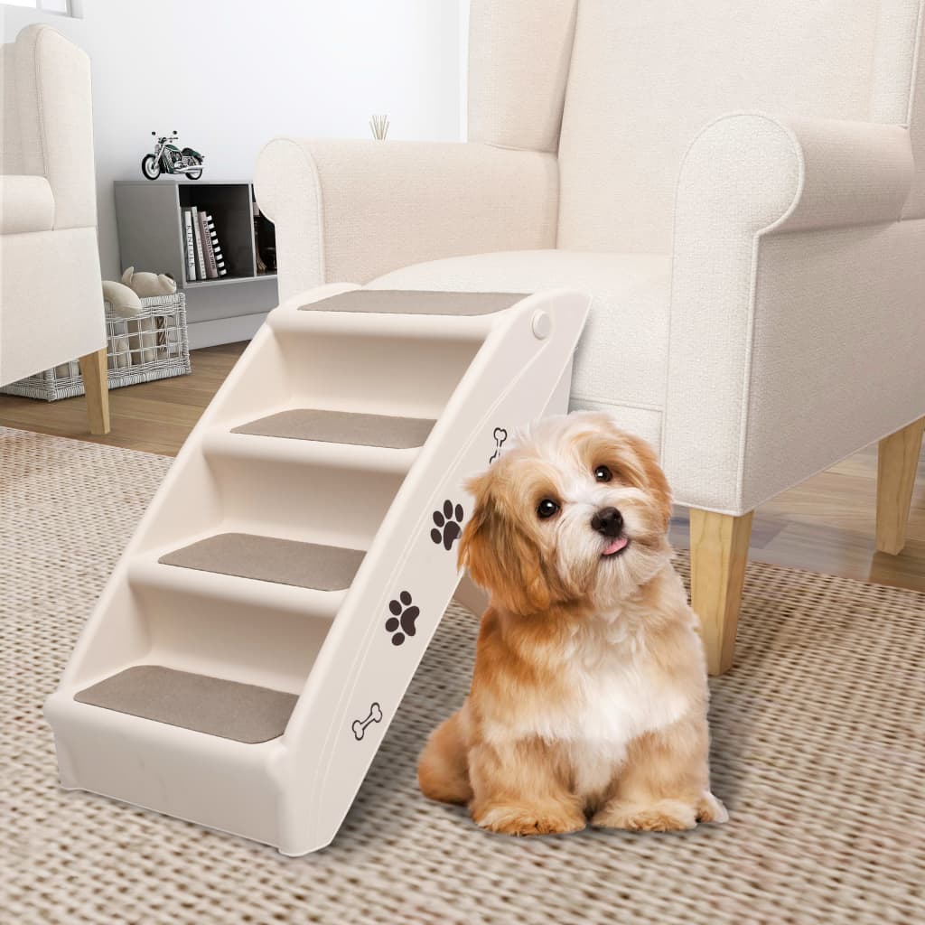 Faltbare Hundetreppe Creme - Gesamtansicht