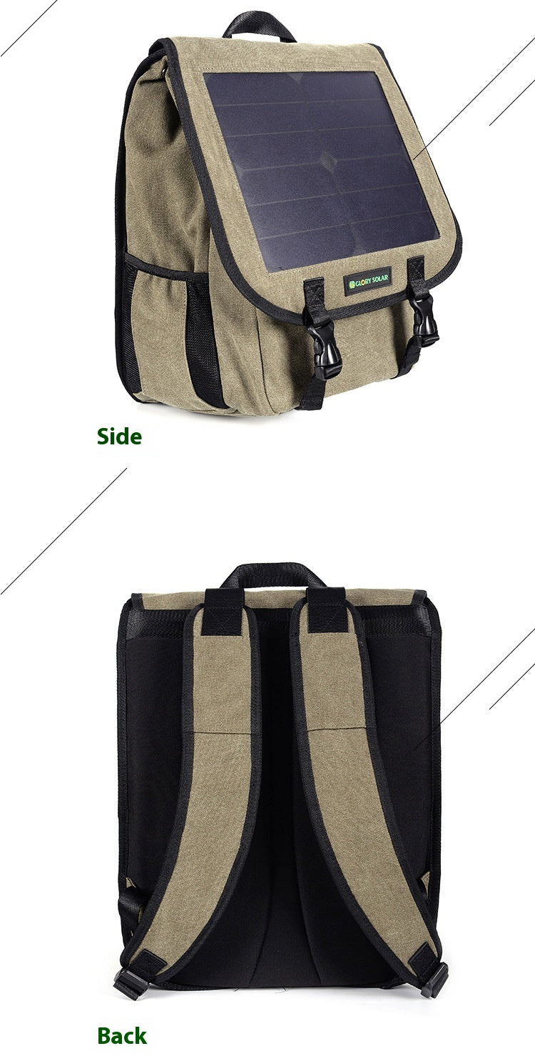 Solarpanel Detailansicht am Rucksack
