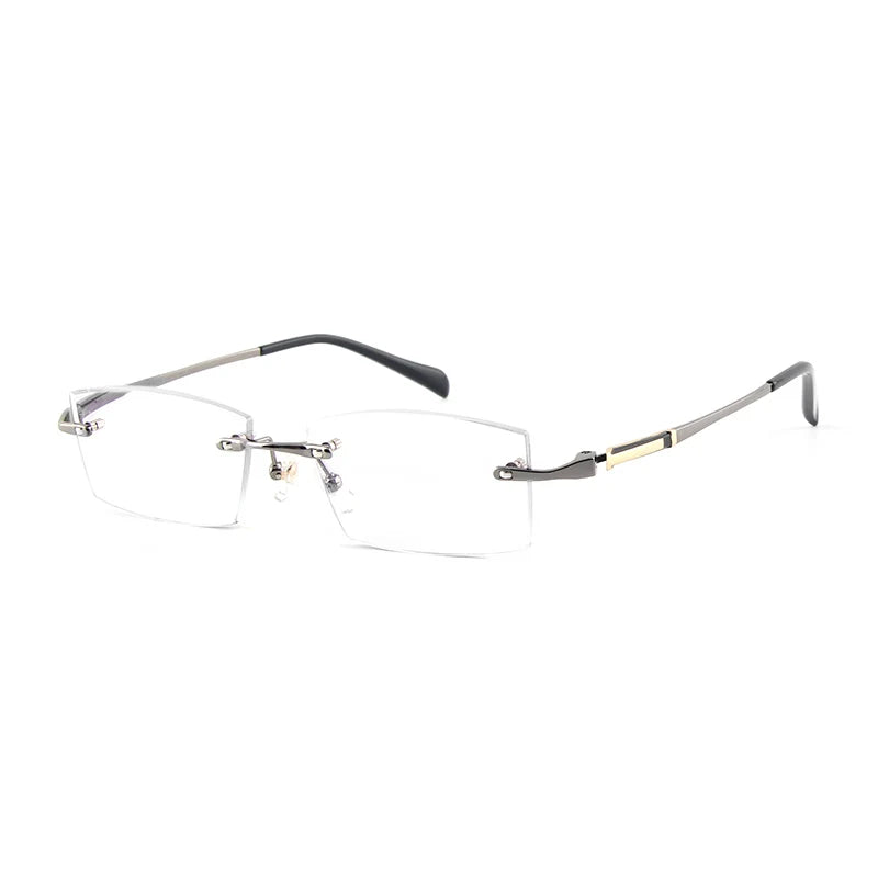 Wider Blue Light Filter Glasses Men Myopia Eyeglasses Computer Rimless Frames Ti Prescription Diopter Frameless Eyewear