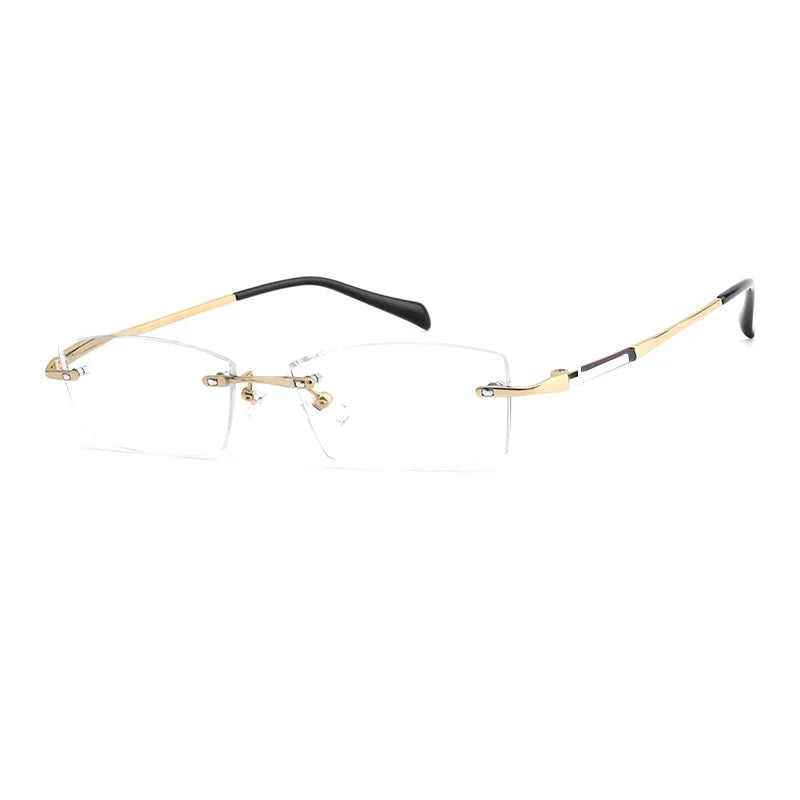 Wider Blue Light Filter Glasses Men Myopia Eyeglasses Computer Rimless Frames Ti Prescription Diopter Frameless Eyewear
