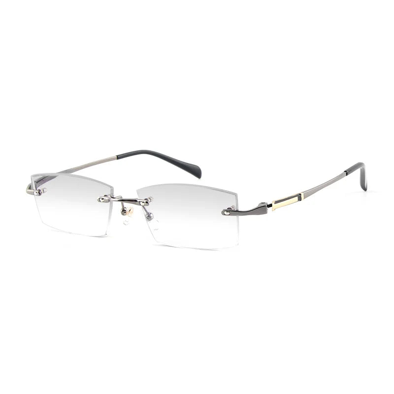 Wider Blue Light Filter Glasses Men Myopia Eyeglasses Computer Rimless Frames Ti Prescription Diopter Frameless Eyewear