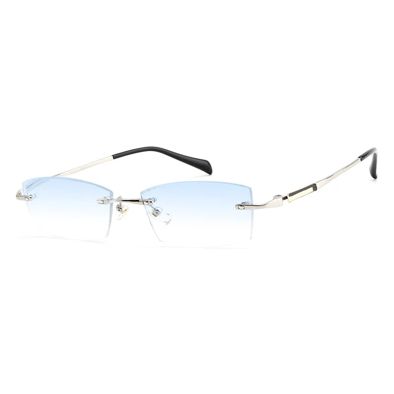 Wider Blue Light Filter Glasses Men Myopia Eyeglasses Computer Rimless Frames Ti Prescription Diopter Frameless Eyewear