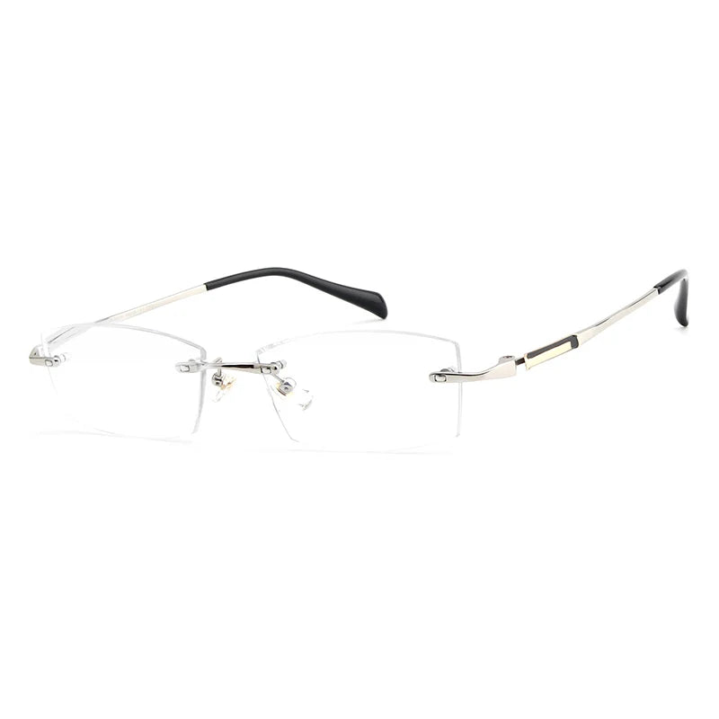 Wider Blue Light Filter Glasses Men Myopia Eyeglasses Computer Rimless Frames Ti Prescription Diopter Frameless Eyewear
