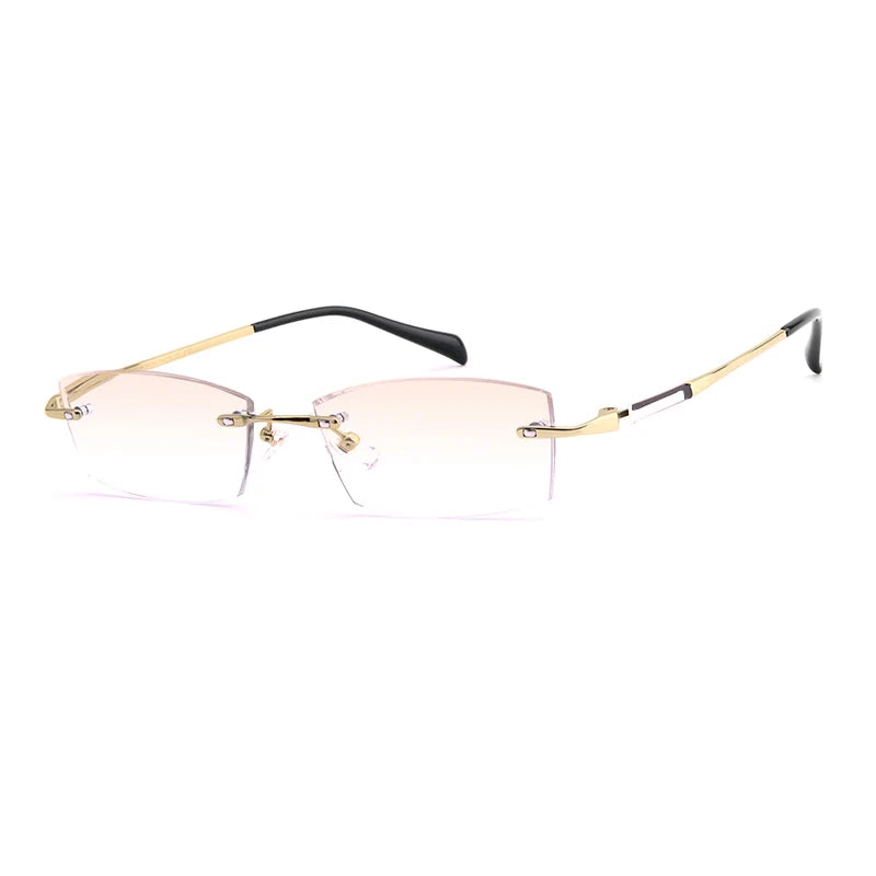 Wider Blue Light Filter Glasses Men Myopia Eyeglasses Computer Rimless Frames Ti Prescription Diopter Frameless Eyewear