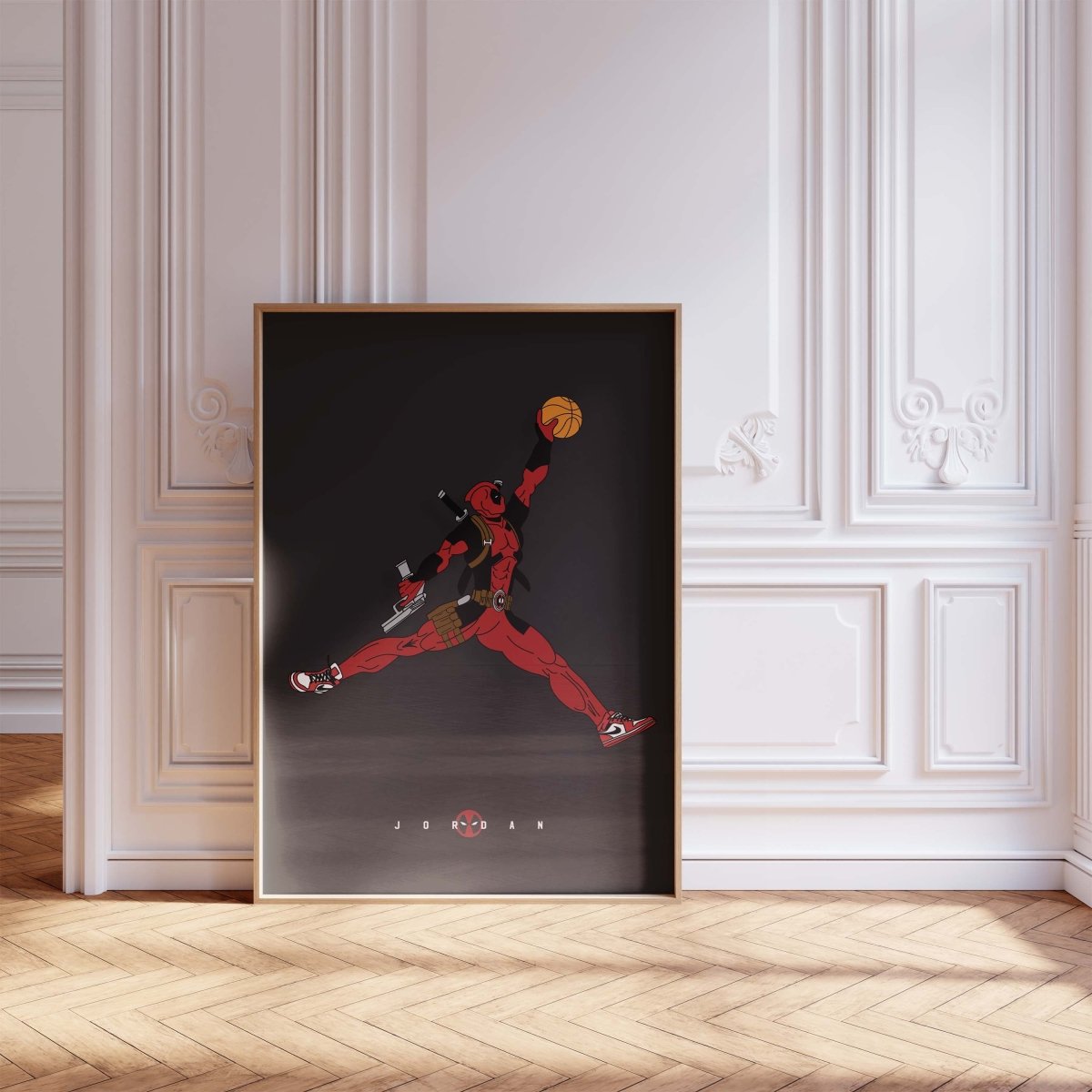 Basketball Superheld Illustration · Pop Art Comic Stil · Moderne Film Charakter Grafik · Print ohne Rahmen