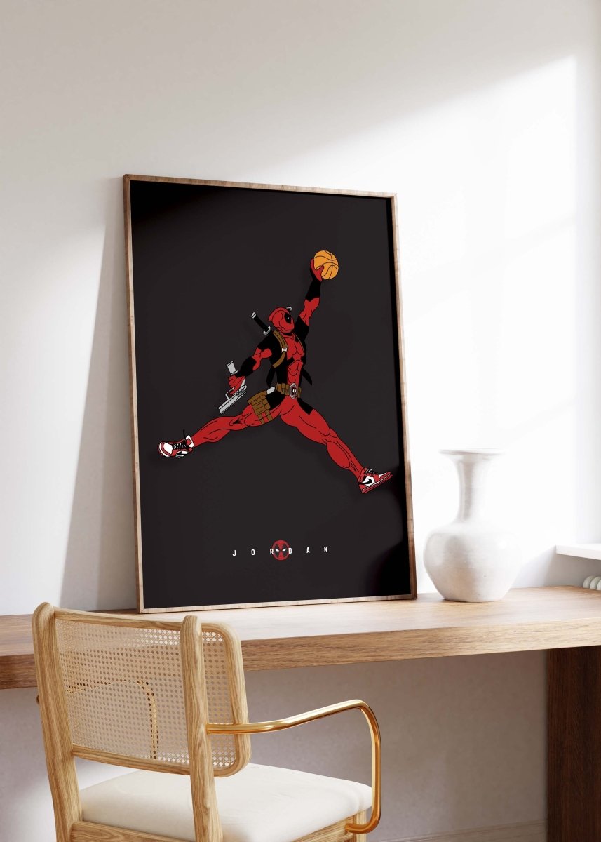 Basketball Superheld Illustration · Pop Art Comic Stil · Moderne Film Charakter Grafik · Print ohne Rahmen