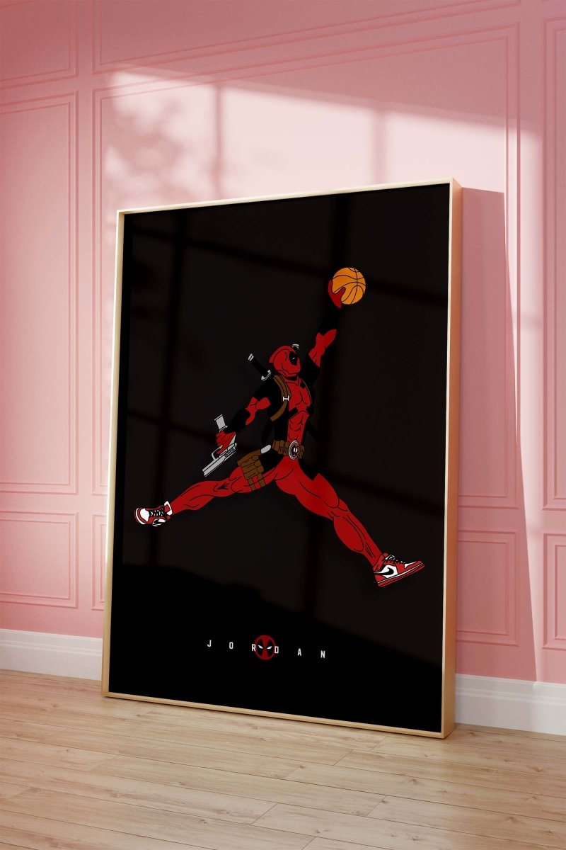 Basketball Superheld Illustration · Pop Art Comic Stil · Moderne Film Charakter Grafik · Print ohne Rahmen