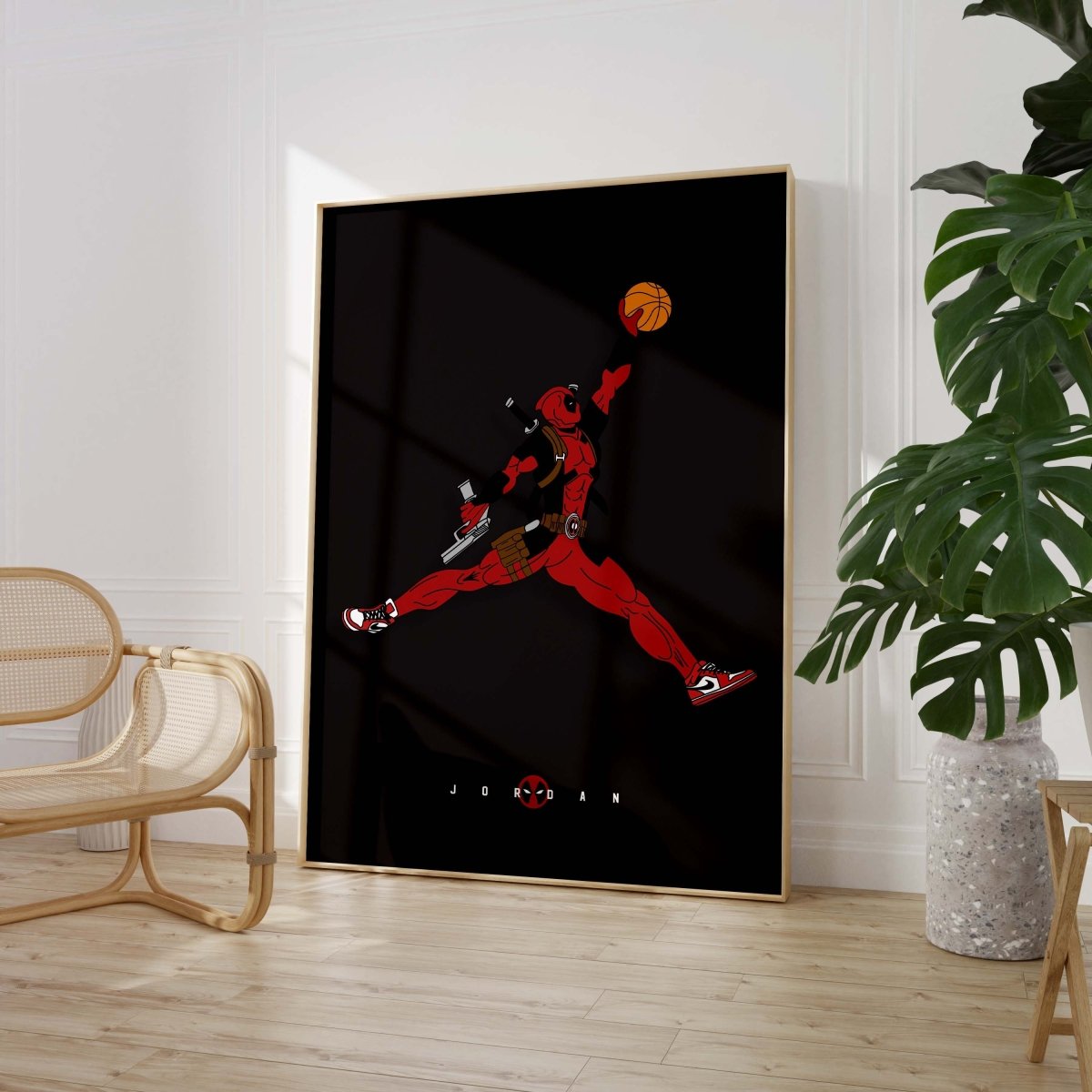 Basketball Superheld Illustration · Pop Art Comic Stil · Moderne Film Charakter Grafik · Print ohne Rahmen