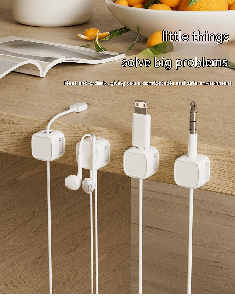 Magnetic desk cable organizer detail